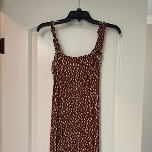 Miami Brown and White Midi Dress